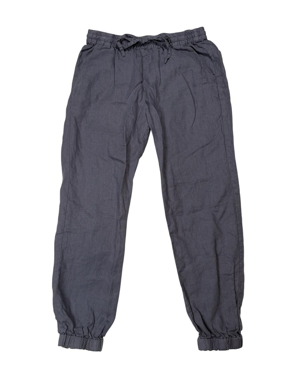 Johnny Was Pete & Greta 100% Linen Jogger Pants Women's Small Dark Gray Summer